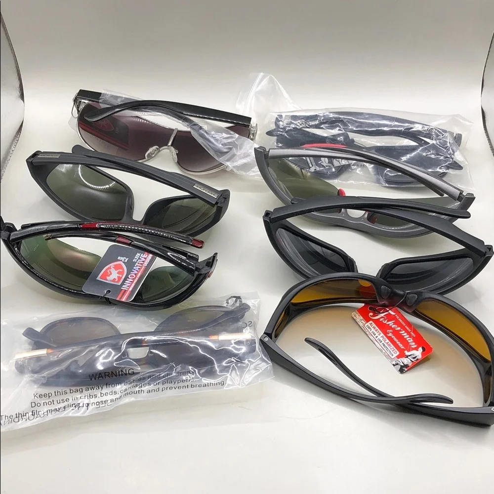 Huge lot 8 sporty outdoors + casual men's sunglasses variety of brands bundle.